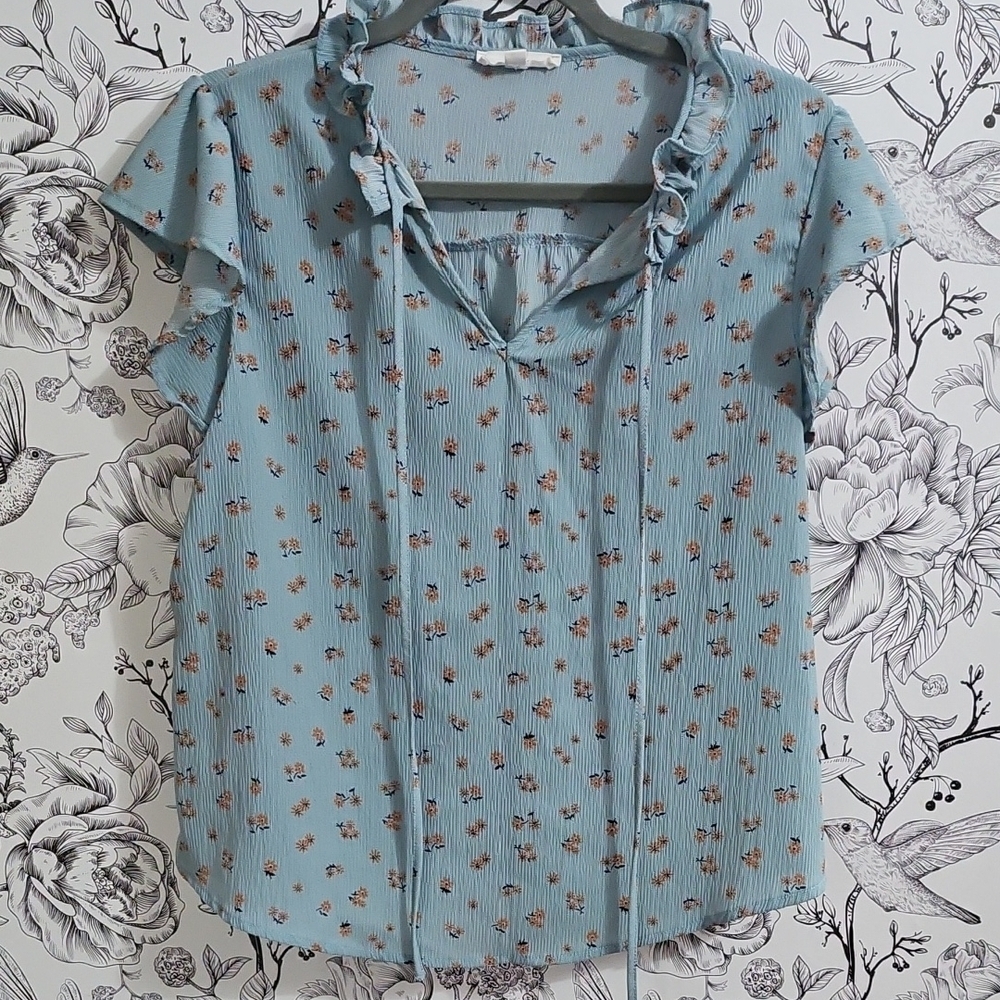 Mine Floral Ruffle Sleeve Blouse